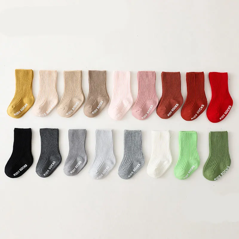 Unisex Baby Socks Non Slip - Autumn Winter Baby Girl Boy Solid