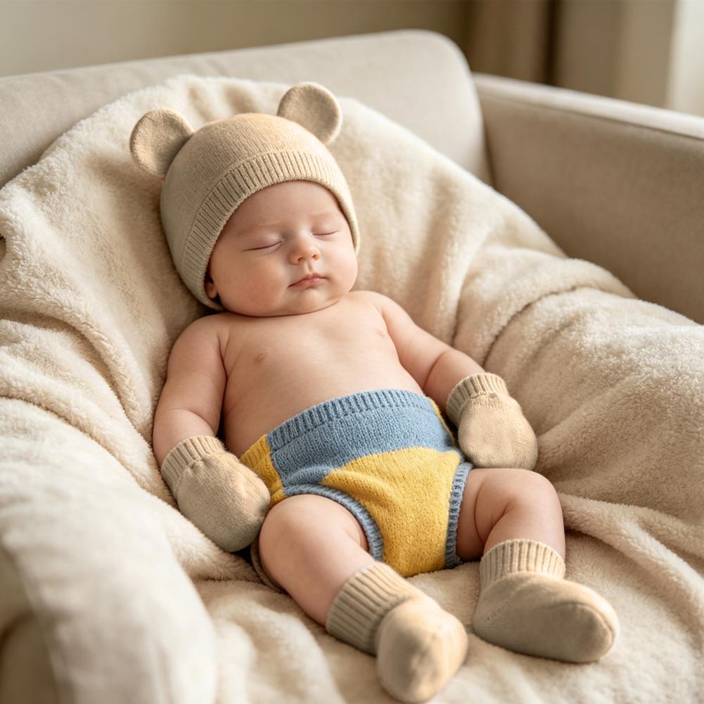 Infant Beanie Hat With Ears - Newborn Foot Protectors Newborn Baby Hat