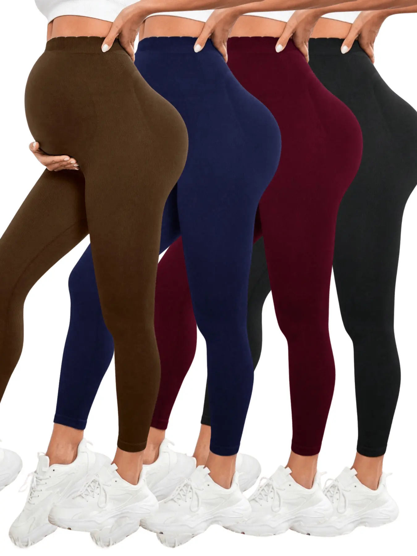 Maternity Wear - Women's Maternity Leggings Over The Belly