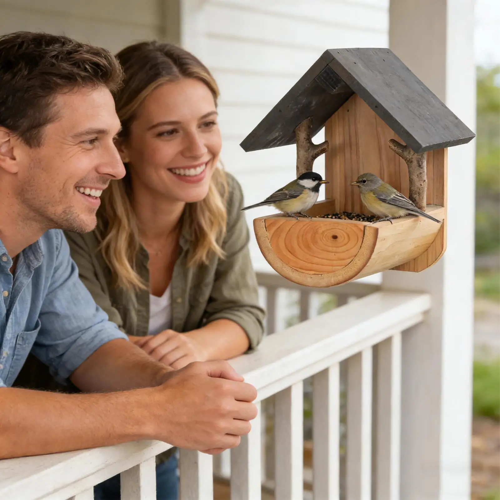 Wall Mount Wooden bird feeder  - Feeding recension och pris