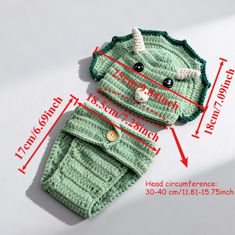 2pcs Crochet Dinosaur Newborn  - Infant Photography Props Outfit recension och pris