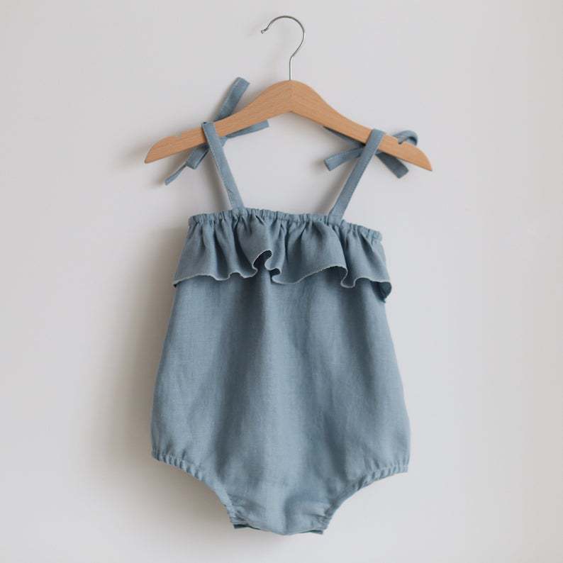 Summer Baby Girl Clothes Rompe - Baby Summer Linen Sleeveless Jumpsuit recension och pris