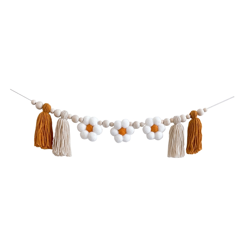 2 Pcs Daisy Wooden Garland Dec - Nursery recension och pris