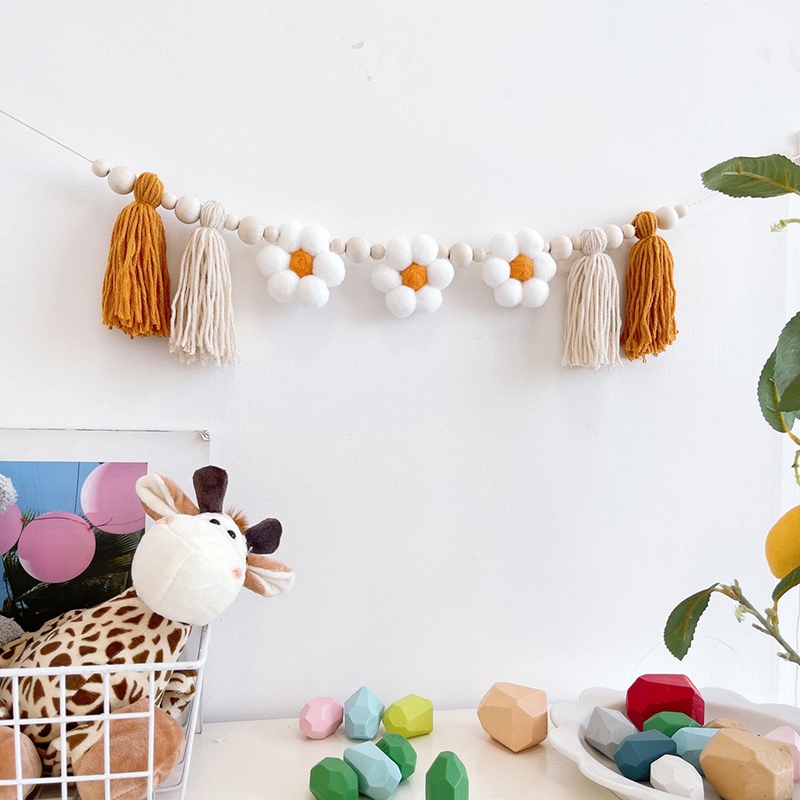 2 Pcs Daisy Wooden Garland Dec - Nursery recension och pris