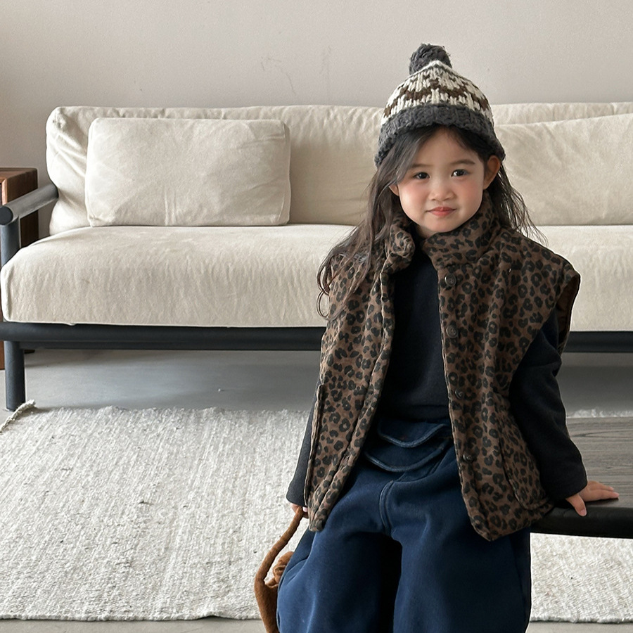 Kids Leopard Print Padded Vest - Toddler Boy Winter Fleece Jacket recension och pris