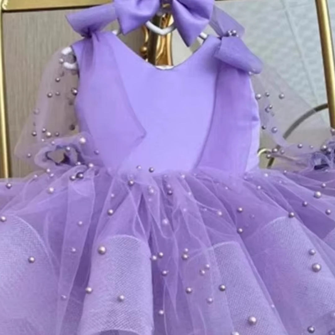 Custom Made Sweet Lavender Pea - Toddler Girl Tulle Party Dress recension och pris