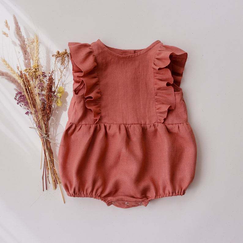 Summer Newborn Infant Baby Gir - Baby Summer Linen Sleeveless Jumpsuit recension och pris