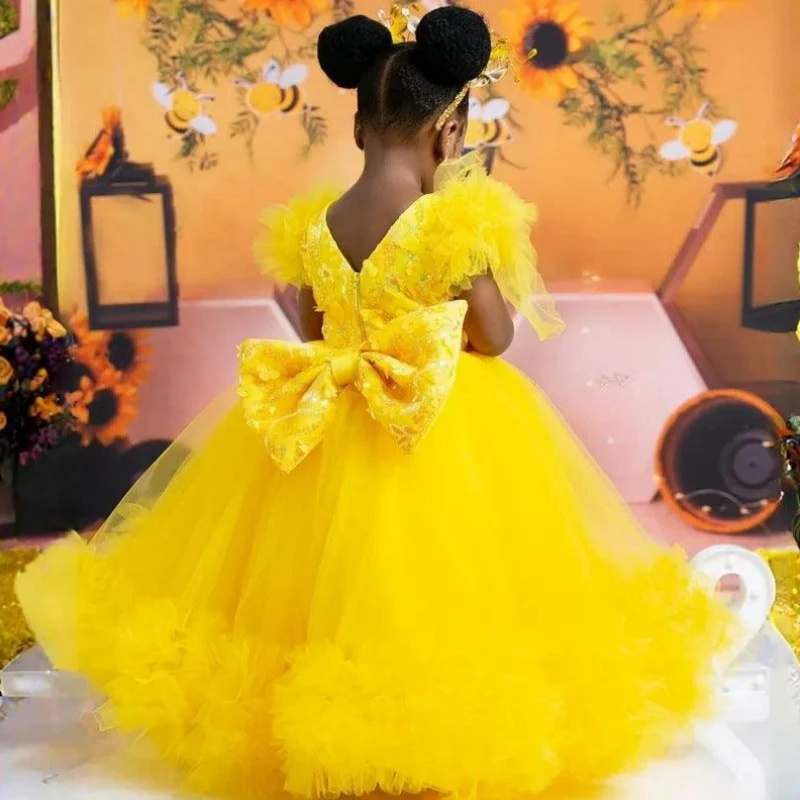 Customized Pink Flower Girl Dr - Toddler Girl Tulle Party Dress recension och pris