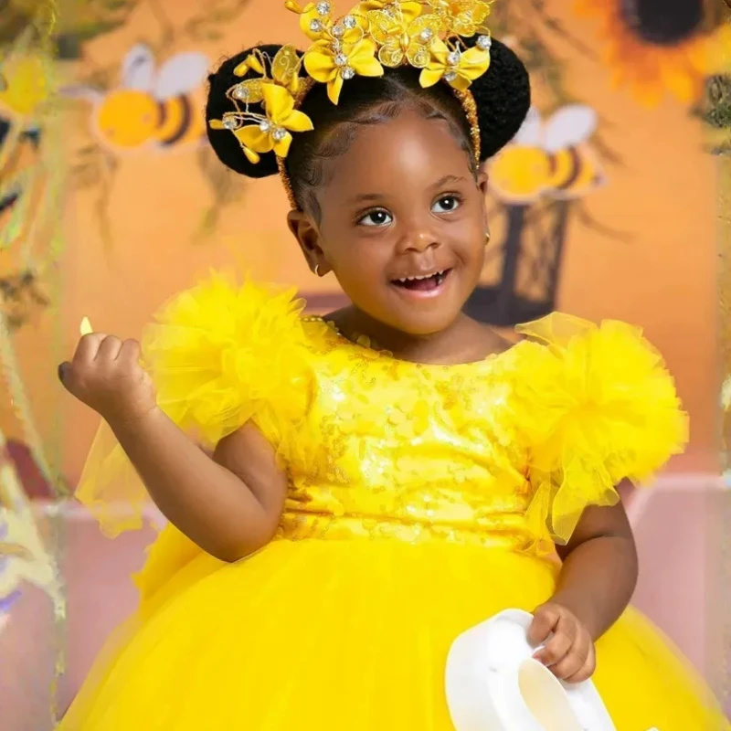 Customized Pink Flower Girl Dr - Toddler Girl Tulle Party Dress recension och pris