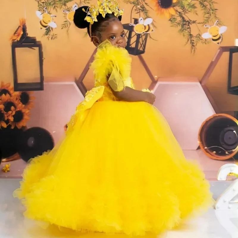 Customized Pink Flower Girl Dr - Toddler Girl Tulle Party Dress recension och pris