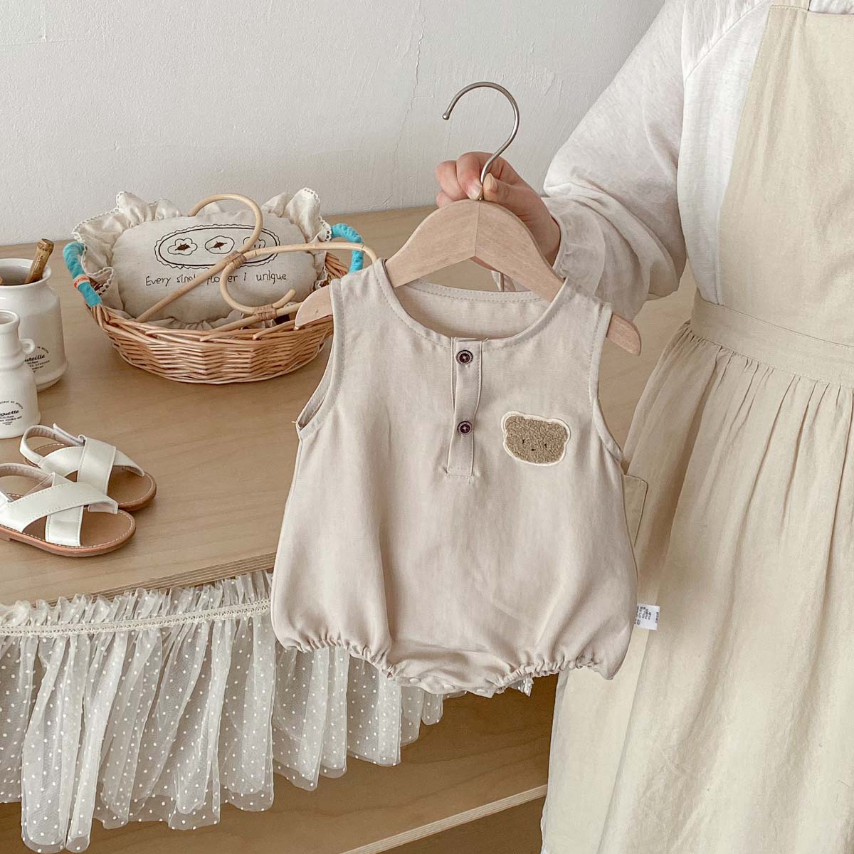 Baby Summer Bear Thin Sleevele - Baby Summer Linen Sleeveless Jumpsuit recension och pris