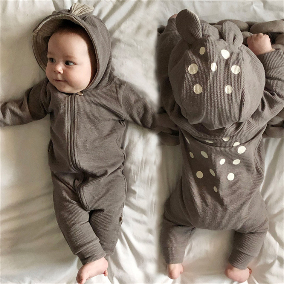 Spring Autumn Unisex Baby Cute - Cotton Baby Onesies Zipper recension och pris