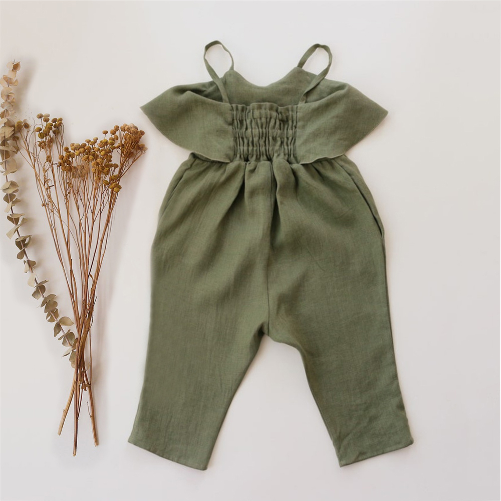 Baby Girl Summer Clothes Baby  - Baby Summer Linen Sleeveless Jumpsuit recension och pris