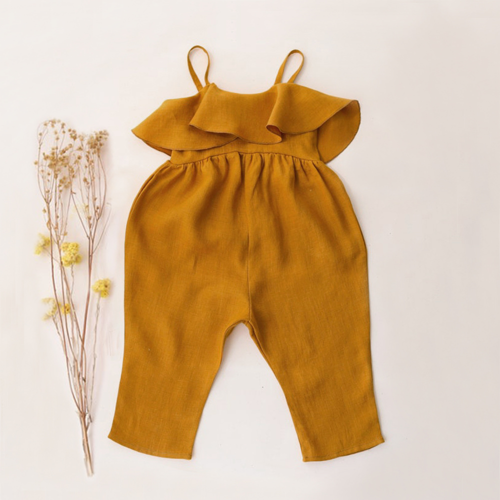 Baby Girl Summer Clothes Baby  - Baby Summer Linen Sleeveless Jumpsuit recension och pris