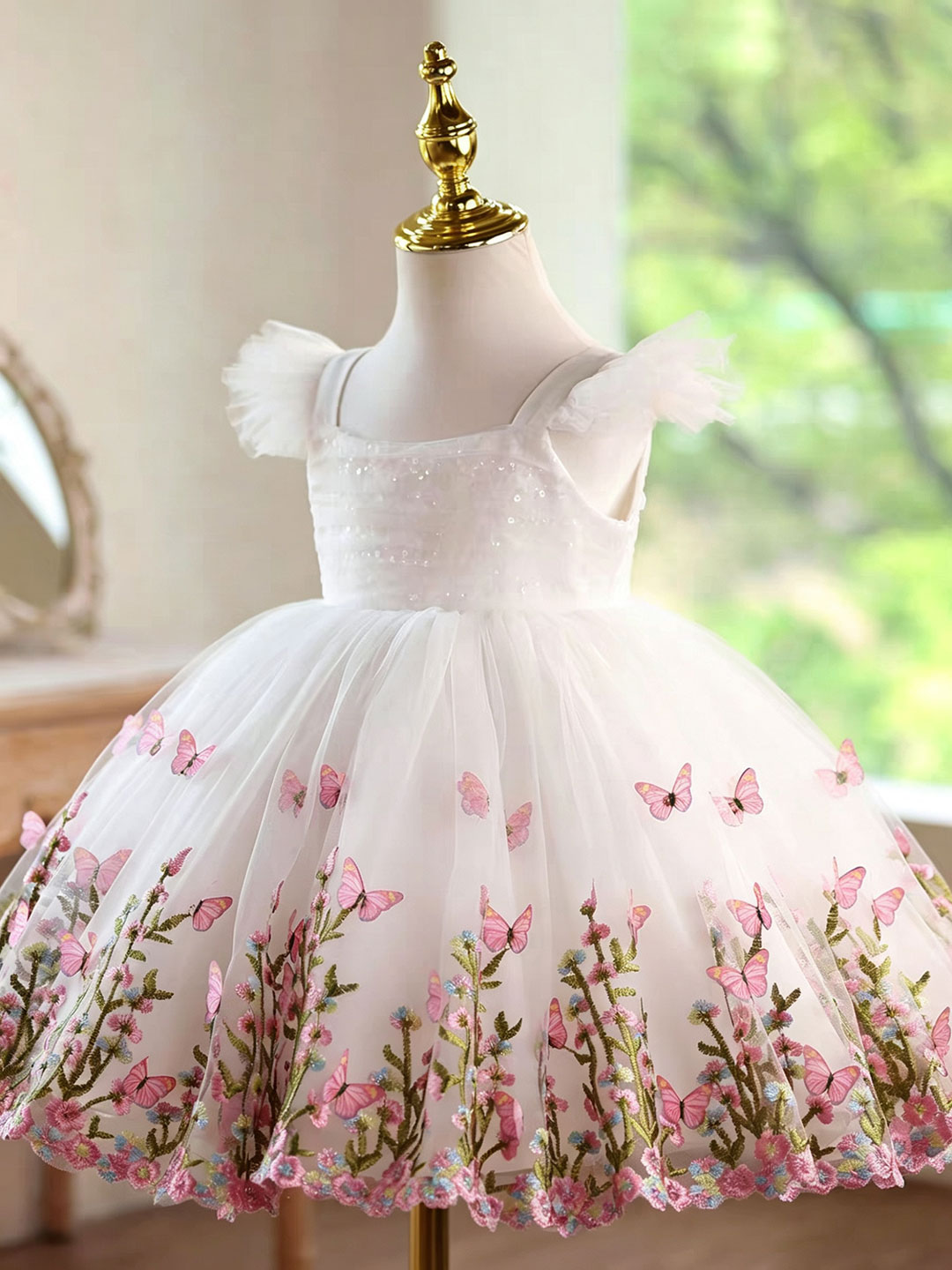 Jill Wish D277 White Butterfly - Toddler Girl Tulle Party Dress recension och pris