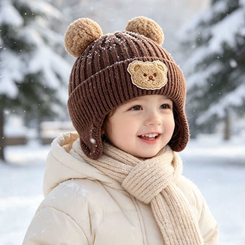 1-10PCS Baby Bear Ears Knit Be - Infant Beanie Hat With Ears recension och pris