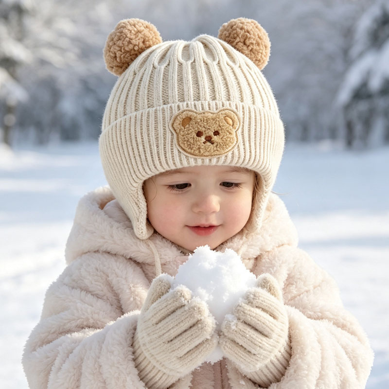 1-10PCS Baby Bear Ears Knit Be - Infant Beanie Hat With Ears recension och pris