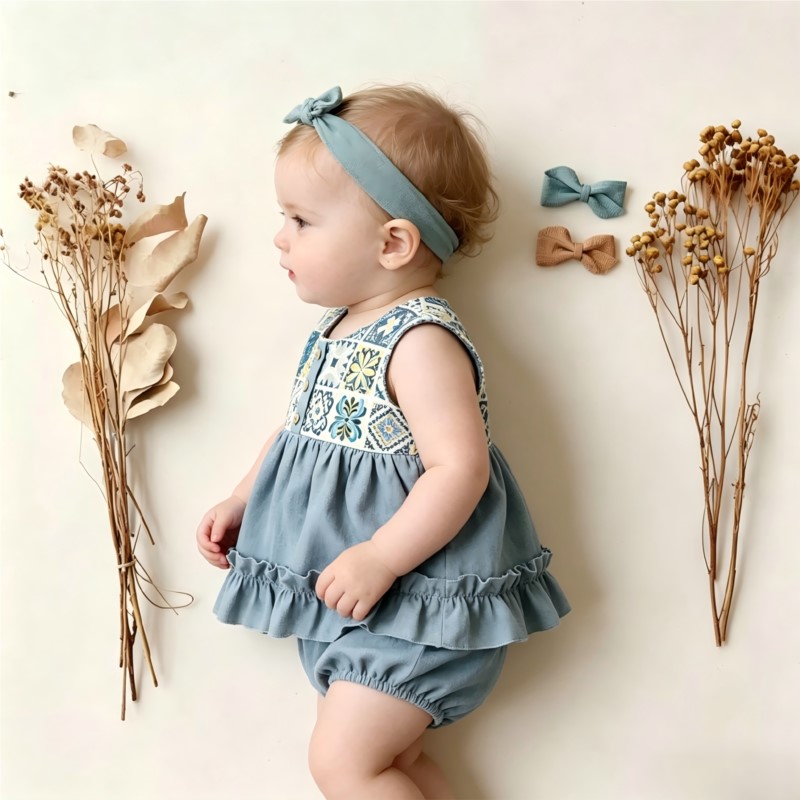Fashion Newborn Baby Girl Boy  - Baby Summer Linen Sleeveless Jumpsuit recension och pris