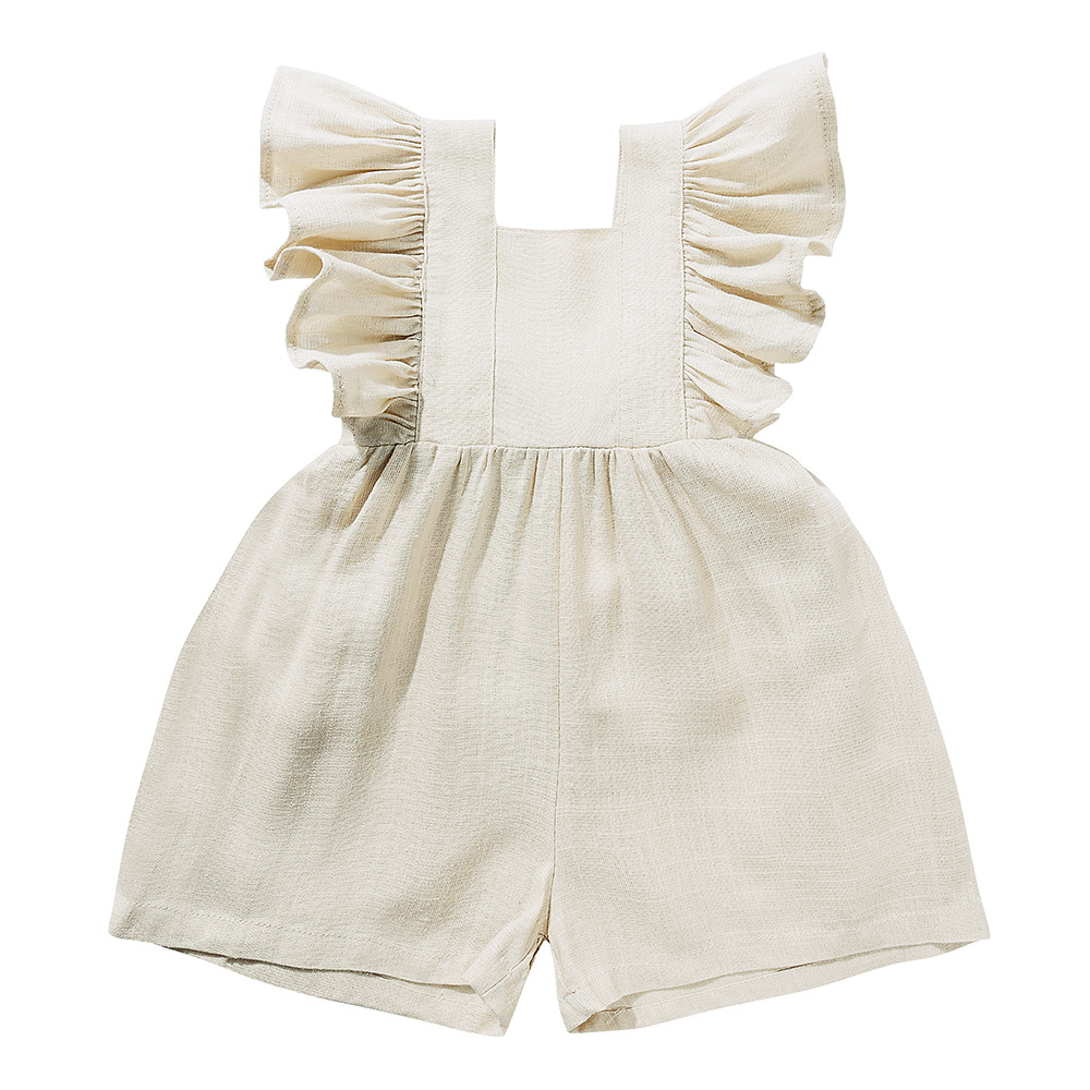 Summer Baby Clothes Unisex Gir - Baby Summer Linen Sleeveless Jumpsuit recension och pris