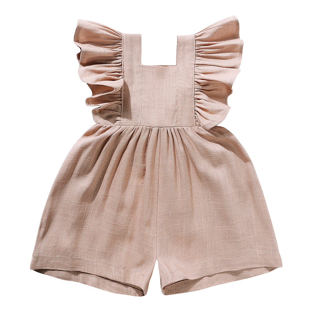 Summer Baby Clothes Unisex Gir - Baby Summer Linen Sleeveless Jumpsuit recension och pris