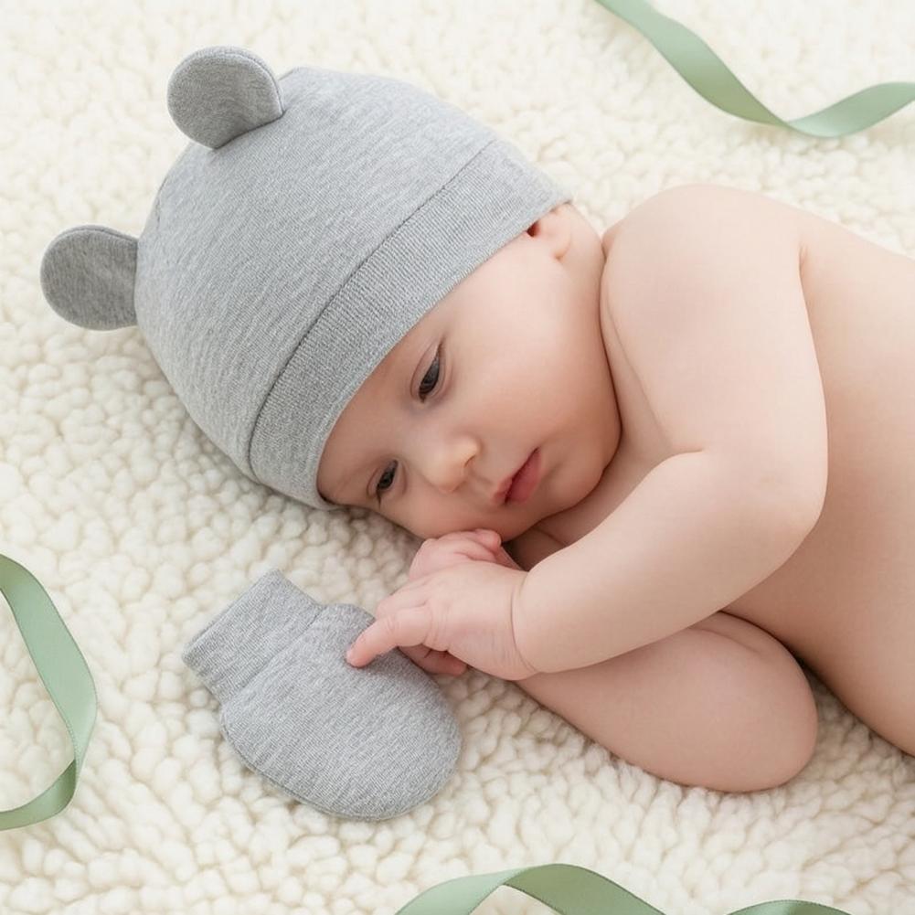 Anti Scratch Mittens for Newbo - Infant Beanie Hat With Ears recension och pris