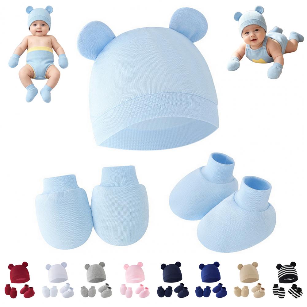 Anti Scratch Mittens for Newbo - Infant Beanie Hat With Ears recension och pris