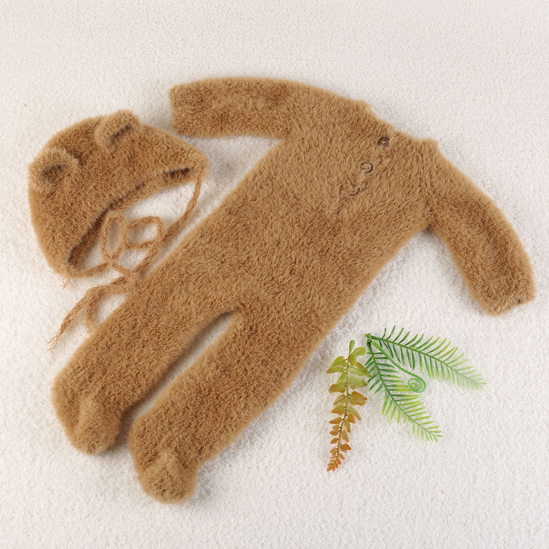 Vintage Knit Fluffy Teddy Bear - Infant Photography Props Outfit recension och pris