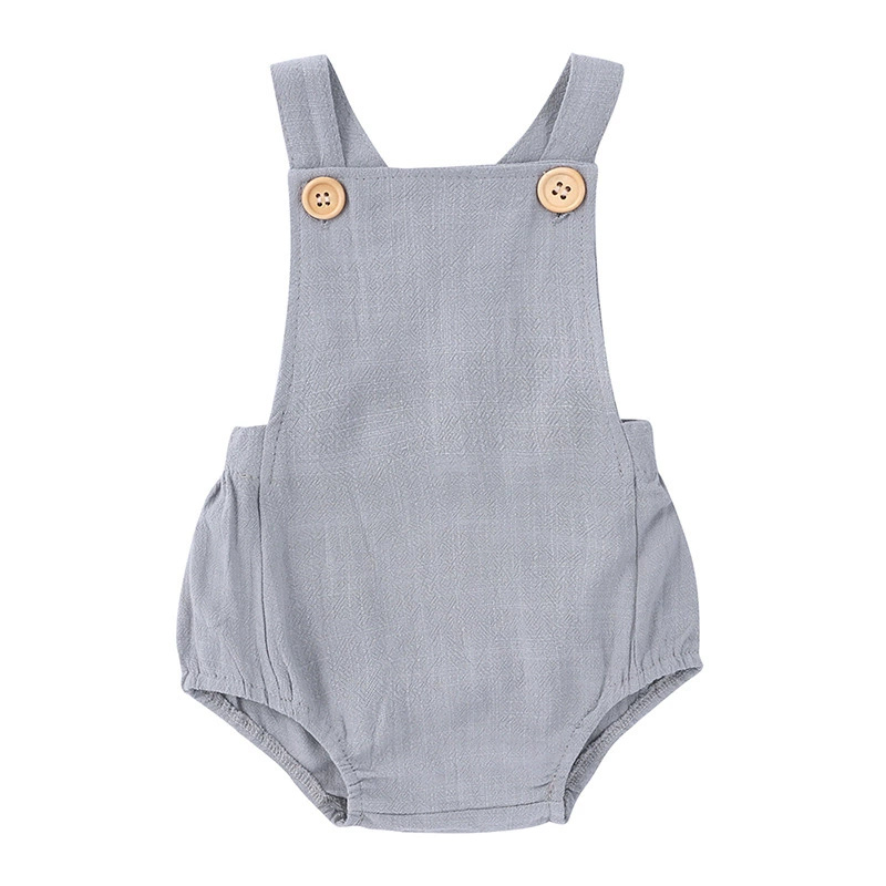2025 Summer Newborn Baby Boys  - Baby Summer Linen Sleeveless Jumpsuit recension och pris