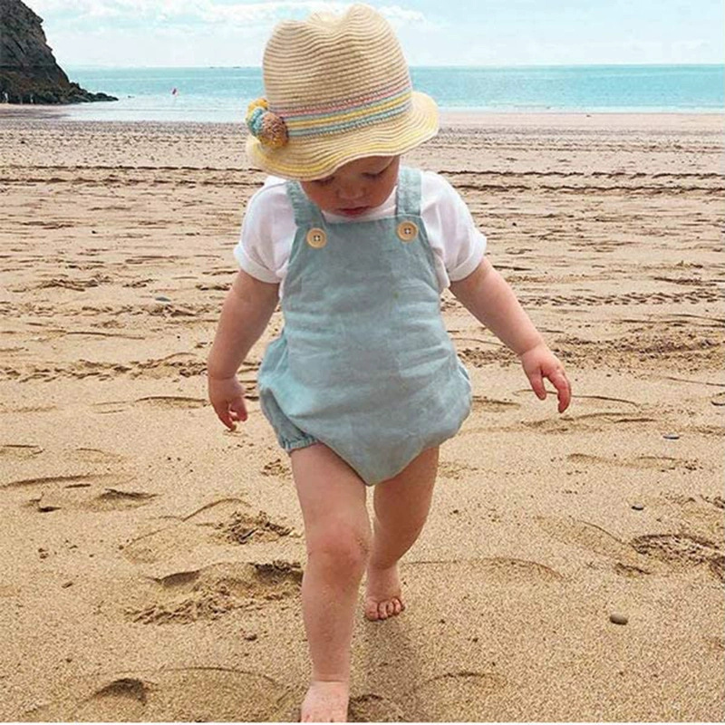 2025 Summer Newborn Baby Boys  - Baby Summer Linen Sleeveless Jumpsuit recension och pris