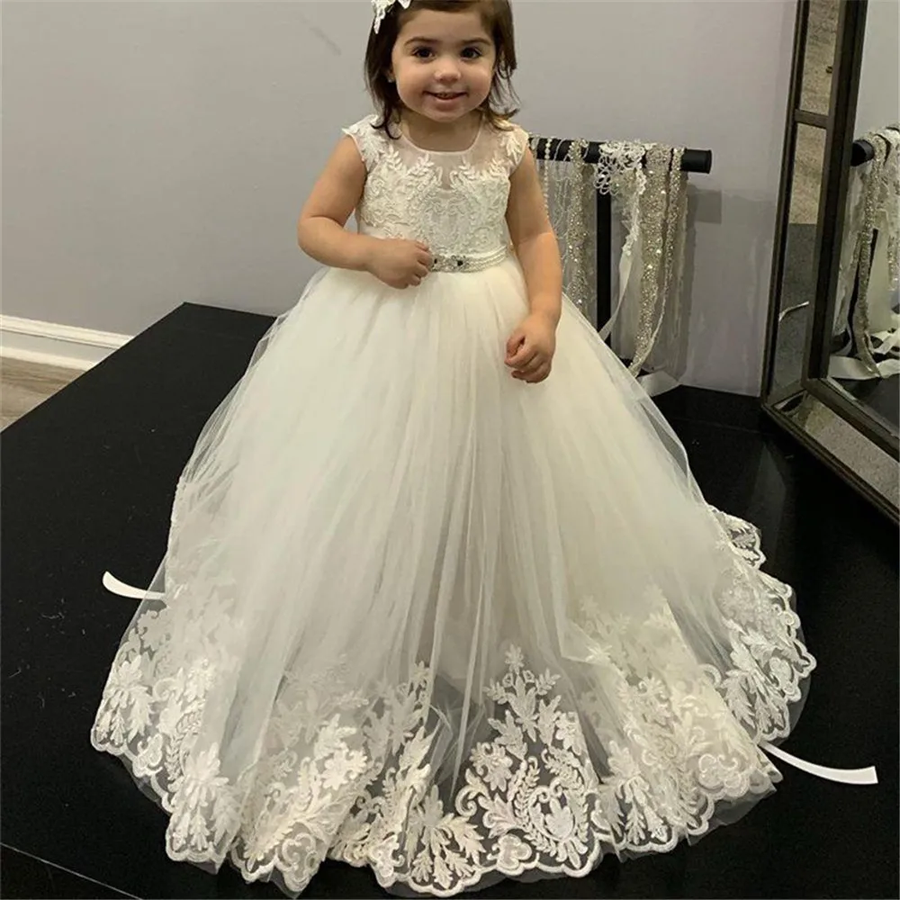 Flower Girl Dresses Lace First - Toddler Girl Tulle Party Dress recension och pris