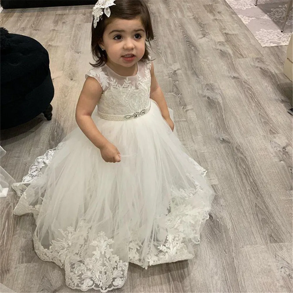Flower Girl Dresses Lace First - Toddler Girl Tulle Party Dress recension och pris