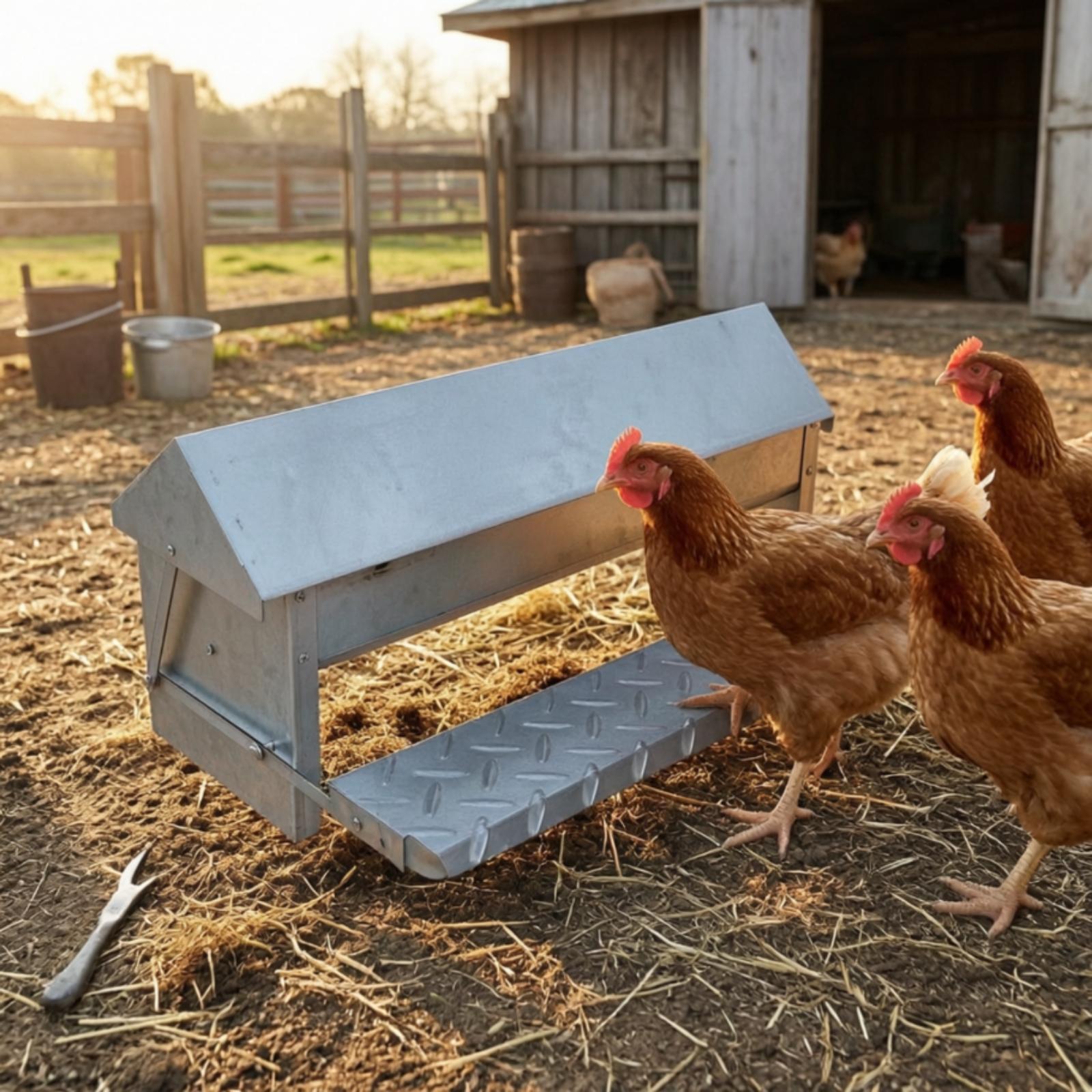 Automatic Poultry Feeder Troug - Feeding recension och pris