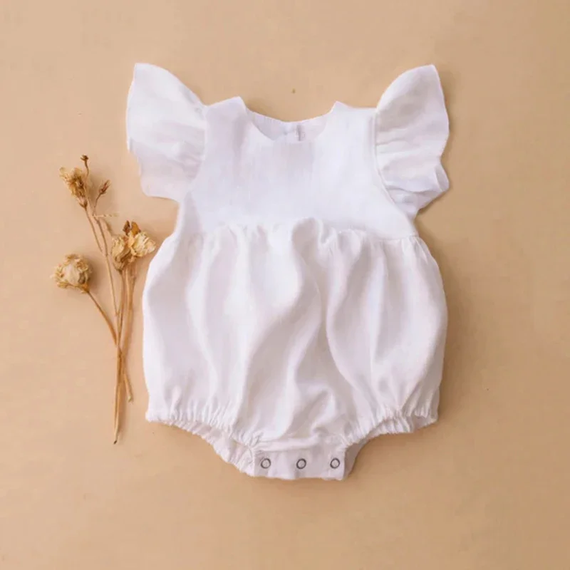 0-24M Linen Cotton Newborn Gir - Baby Summer Linen Sleeveless Jumpsuit recension och pris