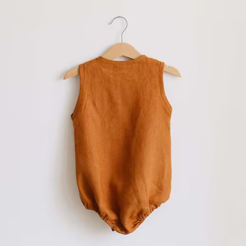 Newborn Baby Boys Linen Cotton - Baby Summer Linen Sleeveless Jumpsuit recension och pris