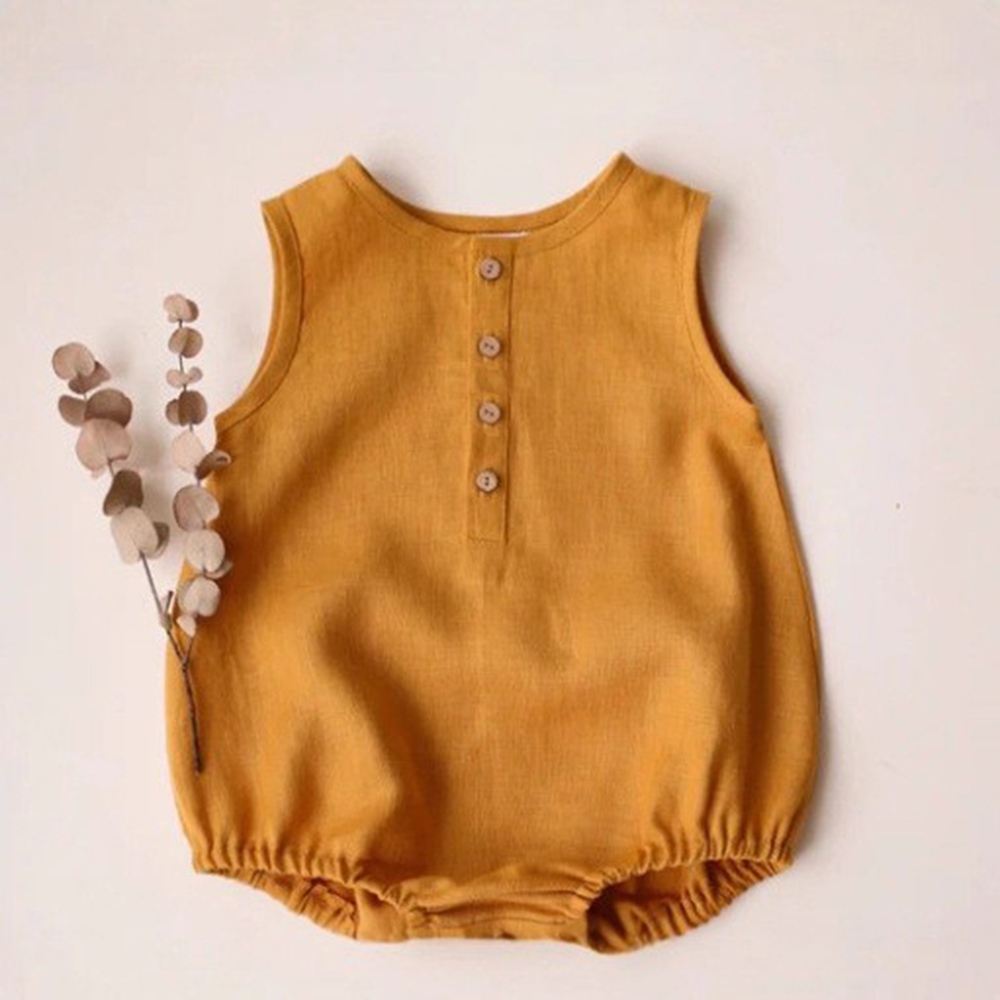 Newborn Baby Boys Linen Cotton - Baby Summer Linen Sleeveless Jumpsuit recension och pris