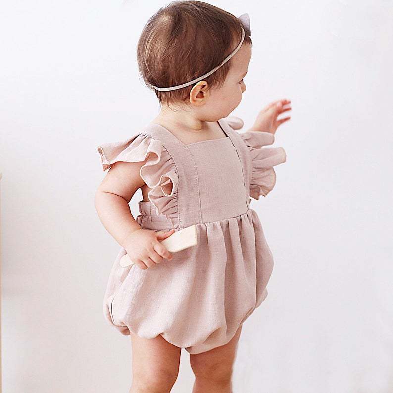 Baby Girls Rompers Summer Soli - Baby Summer Linen Sleeveless Jumpsuit recension och pris
