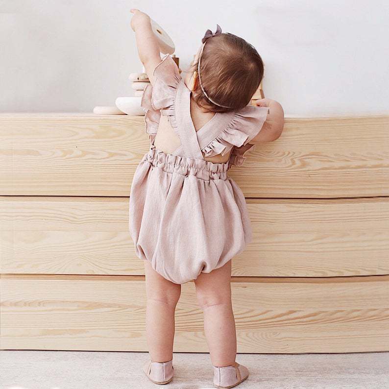 Baby Girls Rompers Summer Soli - Baby Summer Linen Sleeveless Jumpsuit recension och pris