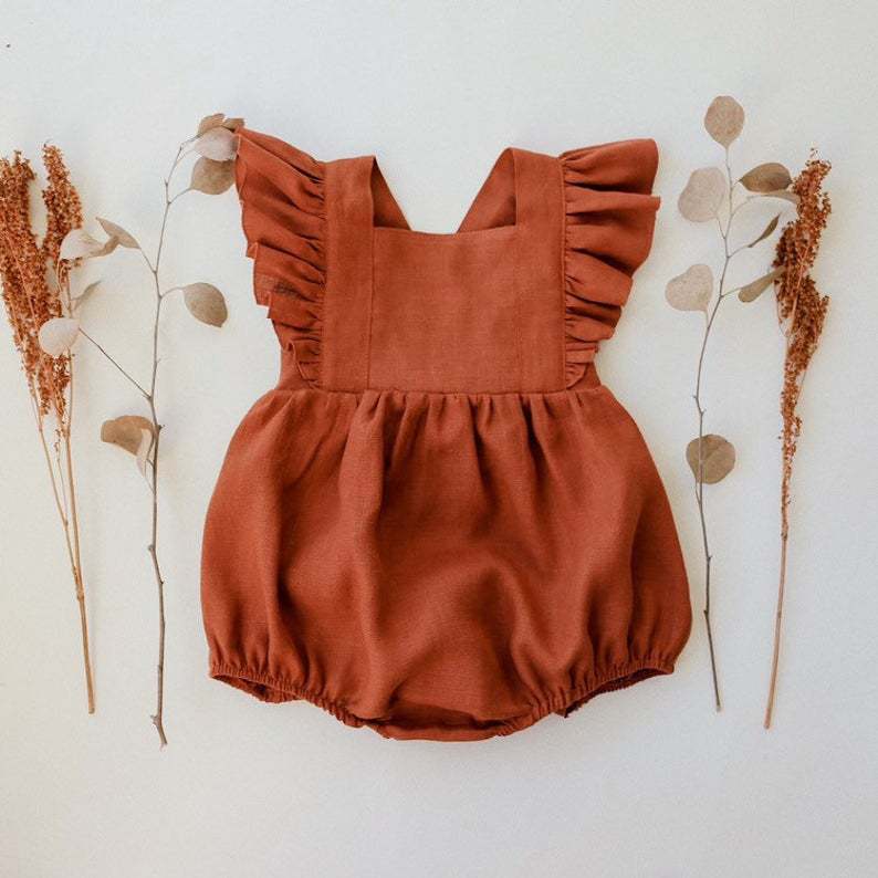 Baby Girls Rompers Summer Soli - Baby Summer Linen Sleeveless Jumpsuit recension och pris