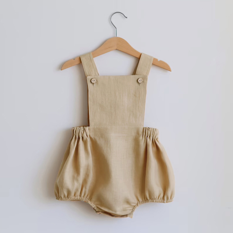 Newborn Baby Boy Girl Romper F - Baby Summer Linen Sleeveless Jumpsuit recension och pris